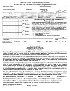 Vehicle registration plates of the United States / Vehicle registration plates of Alaska / Identifiers / Vehicle registration plate / Department of Motor Vehicles