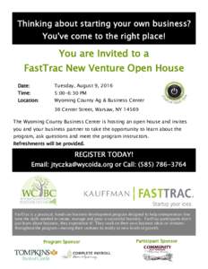 FastTrac Open House Flyer