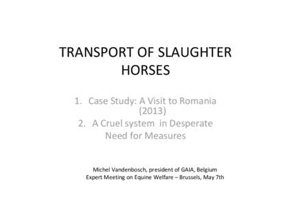 TRANSPORT OF SLAUGHTER  HORSES