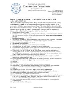 Building engineering / Certificate of occupancy / Property law / Plumbing / Building inspection / Septic tank / Firestop / Home inspection / Architecture / Construction / Passive fire protection