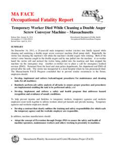 Risk / Safety engineering / Industrial hygiene / Electrical engineering / Lockout-tagout / Job safety analysis / Occupational fatality / Prevention through design / Occupational Safety and Health Administration / Occupational safety and health / Safety / National Institute for Occupational Safety and Health