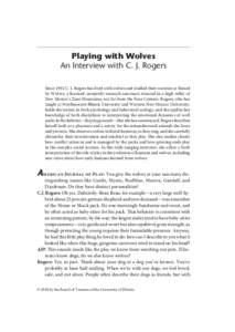 American Journal of Play | Vol. 3 No. 1 | INTERVIEW: Playing with Wolves An Interview with C. J. Rogers | PDF