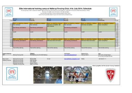 International Training Camp 2014 July, programme, revideret.xls