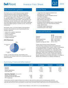 S&P/TSX Composite Index / Bell Aliant / Bell Canada / Cash flow / IPTV / International Financial Reporting Standards / Financial statement / Earnings before interest /  taxes /  depreciation and amortization / FibreOP / Finance / Accountancy / Business