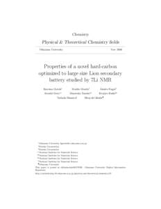 Chemistry  Physical & Theoretical Chemistry fields Okayama University  Year 2006