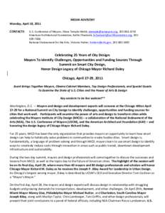   	
   MEDIA	
  ADVISORY	
   Monday,	
  April	
  18,	
  2011	
   	
  