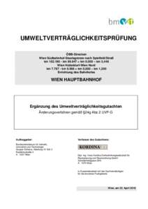 UMWELTVERTRÄGLICHKEITSPRÜFUNG ÖBB-Strecken Wien Südbahnhof-Staatsgrenze nach Spielfeld/Straß   kmkm = km 0.000 – km 3,446