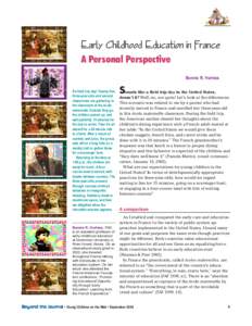 Early Childhood Education in France: A Personal Perspective