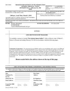 BID FORM  MISSOURI DEPARTMENT OF TRANSPORTATION GENERAL SERVICES - FLEET 830 MoDOT Drive, Jefferson City, MO 65102