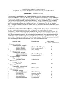 FISHES OF THE FRESHWATER POTOMAC Compiled by Jim Cummins, The Interstate Commission on the Potomac River Basin Always DRAFT - Version[removed]The following list of one-hundred and eighteen fish species known to be pre