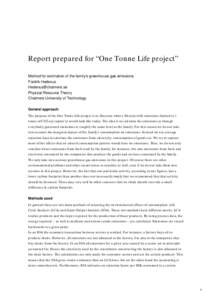 Microsoft Word - One Tonne Life Method Report_final 1214