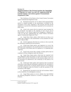 Decision 2/4  Implementation of the Protocol against the Smuggling of Migrants by Land, Sea and Air, supplementing the United Nations Convention against Transnational Organized Crime