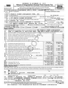 Form  990 EXTENDED TO NOVEMBER 16, 2015