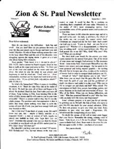 7  Zion & St. IDaUI Nlewsletter Volume 9  September l,2Ol.4