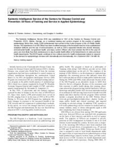 Public health / United States Public Health Service / United States Department of Health and Human Services / Epidemic Intelligence Service / Public Health Advisor / Public health informatics / Johns Hopkins Bloomberg School of Public Health / FETP / Harry Hull / Health / Epidemiology / Centers for Disease Control and Prevention