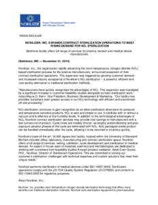 Room  Temperature Room Temperature Sterilization with Nitrogen Dioxide