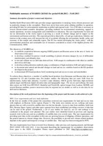 24 June[removed]Page 1 Publishable summary of MAIRES[removed]for period[removed] – [removed]Summary description of project context and objectives