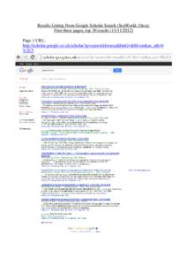 Results Listing From Google Scholar Search (SeaWorld, Orca): First three pages, top 30 resultsPage 1 URL: http://scholar.google.co.uk/scholar?q=seaworld+orca&btnG=&hl=en&as_sdt=0 %2C5
