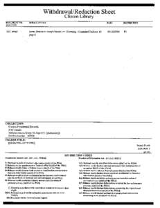 Withdrawal/Redaction Sheet Clinton Library DOCUMENT NO. AND TYPE