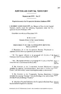 Regulations[removed]Regulations under the Co-operative N o . 27