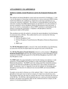 Appendix D – Attachment 1 Method to Calculate Annual Phosphorus Load for the Designated Discharge (DD) Site | Residual Designated Discharges in Milford, Bellingham, and Franklin, Massachusetts