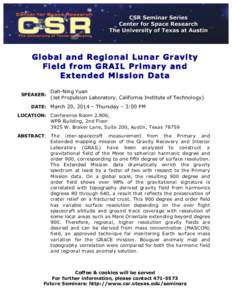 Global and Regional Lunar Gravity Field from GRAIL Primary and Extended Mission Data SPEAKER:  Dah-Ning Yuan