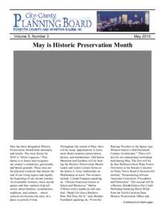 May[removed]Volume 5, Number 3 May is Historic Preservation Month