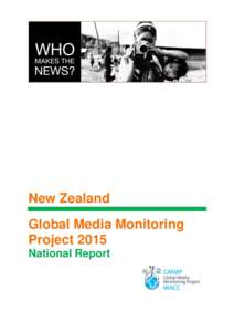 New Zealand Global Media Monitoring Project 2015 National Report  Acknowledgements