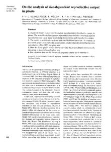 Functional Ecology,On the analysis of size-dependent reproductive output in plants