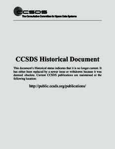 Data / Measurement / Information / Interplanetary Internet / CCSDS 122.0-B-1 / CCSDS / Committees / Consultative Committee for Space Data Systems