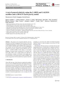 Eur. Phys. J. C:120 DOIepjc/s10052Regular Article - Theoretical Physics  A test of general relativity using the LARES and LAGEOS