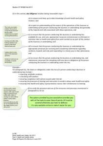 Section 27 WH&S Act[removed]In this section, due diligence includes taking reasonable steps— (a) to acquire and keep up-to-date knowledge of work health and safety matters; and