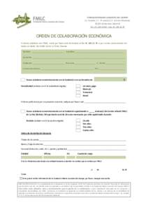 FUNDACIÓN MARIO LOSANTOS DEL CAMPO Av. España, 17 – 2ª planta (C.E. La Gran ManzanaAlcobendas (Madrid) Tel.:  – Fax: ORDEN DE COLABORACIÓN ECONÓMICA