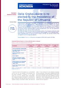 Presidential election in Lithuania - 11th May[removed]Results 2nd round
