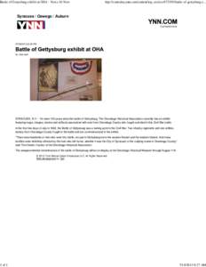 Battle of Gettysburg exhibit at OHA - News 10 Now