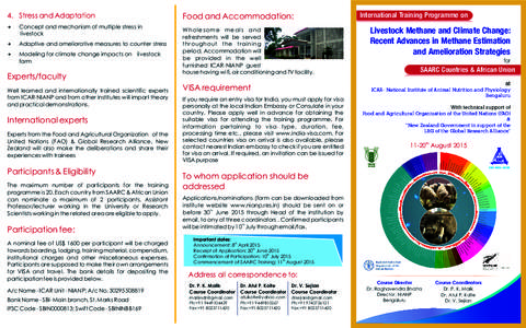 International experts Experts from the Food and Agricultural Organization of the United Nations (FAO) & Global Research Alliance, New Zealand will also make the deliberations and share their experiences with trainees