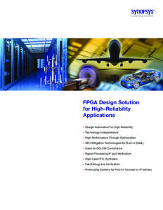 FPGA Design Solution for High-Reliability Applications `` Design Automation for High Reliability ``