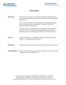 Microbiology / Tuberculin / Mycobacterium tuberculosis / Mantoux test / Microbacterium / Fax / Tuberculosis / Bacteria / Medicine