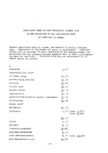 CUMLATIVE INDEX TO IARC MONOGRAHS VOLUMES 1-20 ON THE EVALUATION OF THE CARCINOGENIC RISK OF CHEMICALS TO HUMNS Nurnbers underlined indicate volume, and uumbers in italics indicate