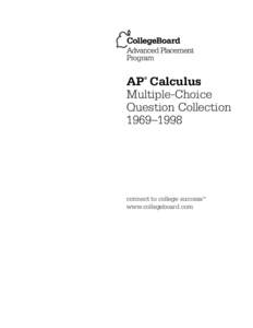 AP Calculus Multiple-Choice Question Collection 1969–1998 ®