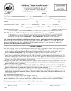 Mill Race Village Rental Contract Northville Historical Society at Mill Race Village 215 Griswold Ave., Northville, MIphone fax  www.millracenorthville.org