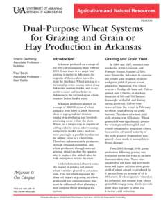 Dual-Purpose Wheat Systems for Grazing and Grain or Hay Production in Arkansas - FSA3130