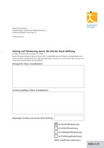 Heiner-Rust-Stiftung c/o Behinderten-Sportverband Niedersachsen e.V. Ferdinand-Wilhelm-Fricke-WegHannover  Antrag auf Förderung durch die Heiner-Rust-Stiftung