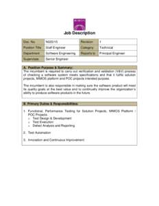 Job Description Doc. No. N023/15  Revision