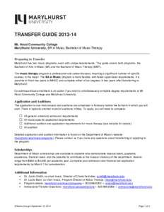 Transfer Guide - MHCC Music Programs