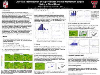 Objective Identification of Supercellular Internal Momentum Surges Using a Cloud Model Matthew C. Mahalik and Johannes M. L. Dahl Atmospheric Science Group, Department of Geosciences, Texas Tech University 2.1 Surge Flag
