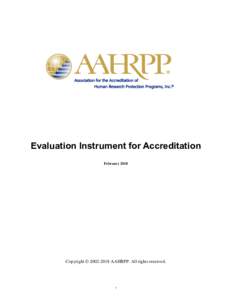 Evaluation Instrument for Accreditation