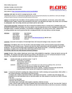 Silicon	
  Valley	
  Long	
  Course	
   Saturday	
  &	
  Sunday,	
  June	
  28-­‐29,	
  2014	
   Host:	
  Sunnyvale	
  Swim	
  Club	
  (SUNN)	
   Enter	
  online	
  at:	
  http://ome.swimconnection.c