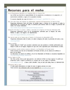 Recursos para el moho Ley de Mantenimiento Adecuado de la Propiedad (Utah Fit Premises Act): Ley de Utah que describe las responsabilidades de los propietarios y arrendatarios en la proporción y el mantenimiento saludab