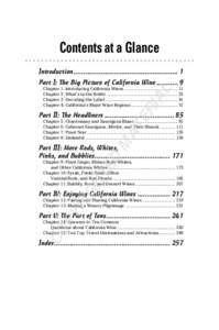 Contents at a Glance Introduction ...................................................... 1 Part I: The Big Picture of California Wine[removed]RI